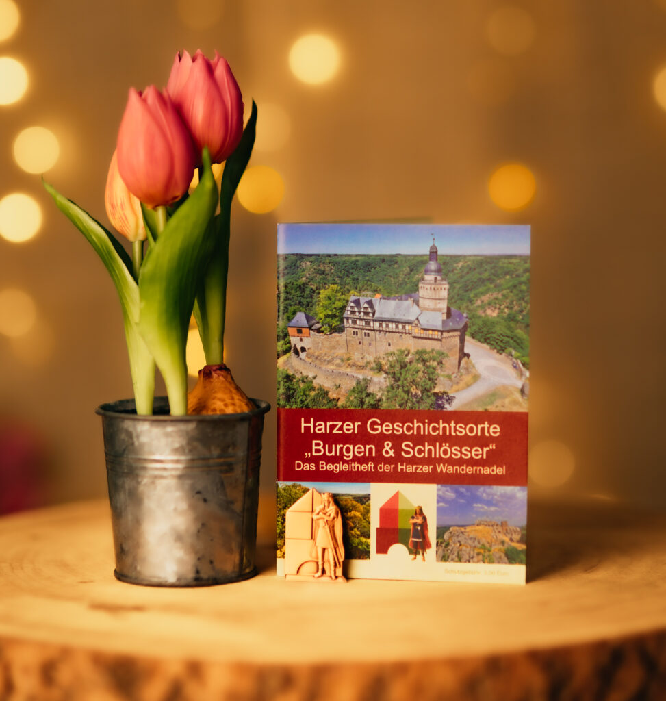 Brochure Harz castles with tulips in flower pots